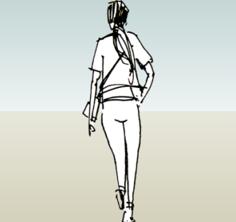 现代2d手绘人物组件su模型