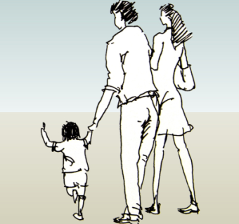 现代2d手绘人物组件su模型