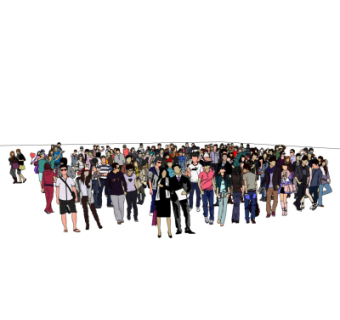 现代人物组合su模型