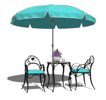 欧式铁艺休闲桌椅su模型