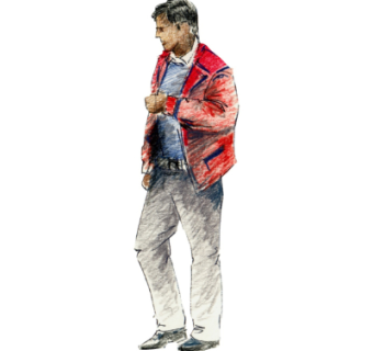 现代2d手绘人物组件su模型