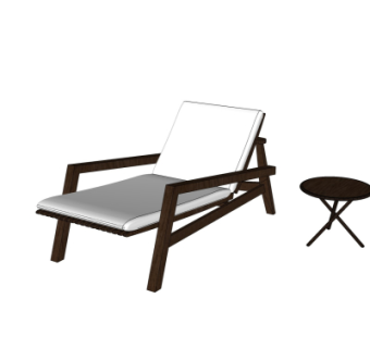 新中式躺椅su模型