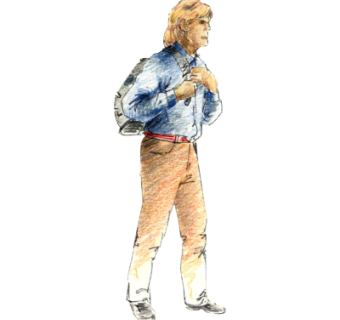 现代2d手绘人物组件su模型