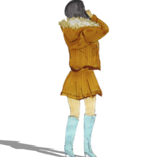 现代2d手绘人物组件su模型