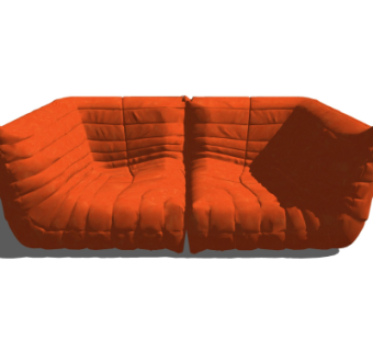 现代布艺双人沙发su模型