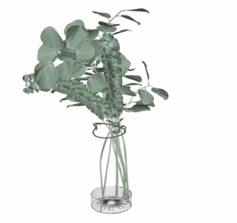 现代花瓶插花su模型