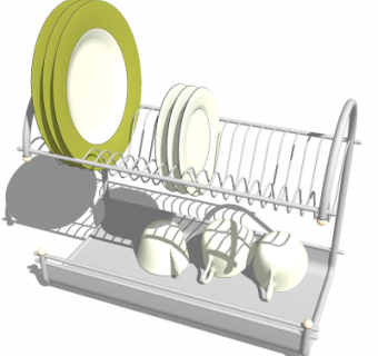 现代餐具收纳架su模型