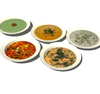 现代菜肴su模型