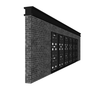 中式景观墙su模型