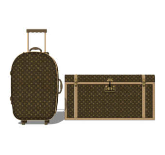 欧式旅行箱su模型