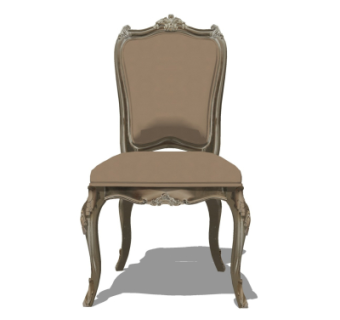 欧式布艺单椅su模型