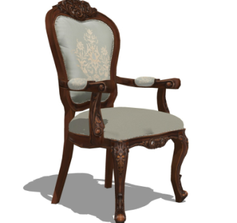 欧式实木单椅su模型