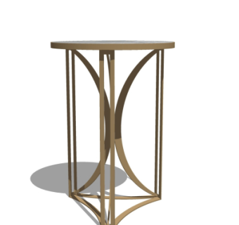 现代金属圆几su模型