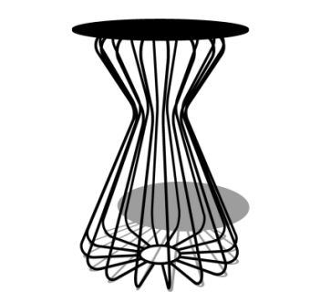 现代金属圆几su模型