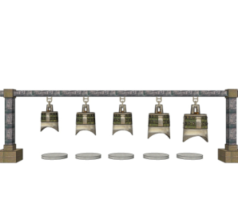 中式青铜编钟su模型