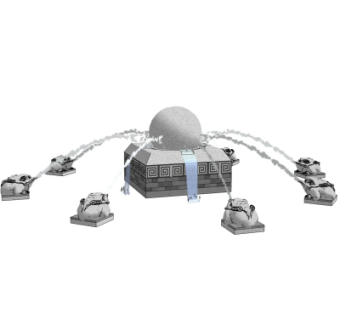 中式蟾蜍喷泉su模型