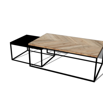 工业风茶几su模型