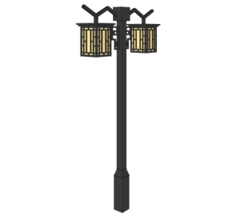 中式路灯su模型