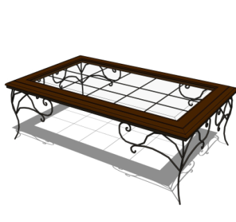 欧式铁艺茶几su模型