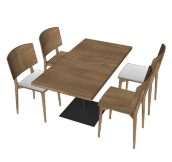 现代餐桌椅su模型