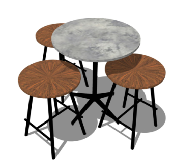 现代休闲桌椅su模型
