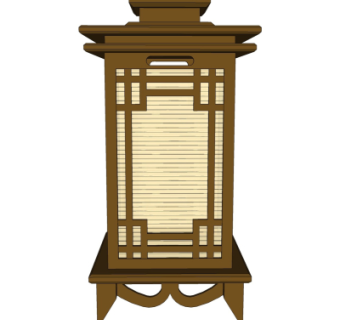 新中式景观灯su模型