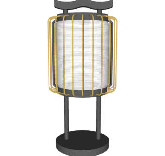 新中式景观灯su模型