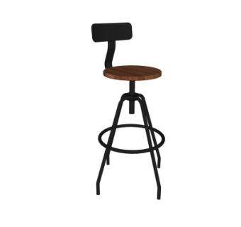 工业风吧台椅su模型