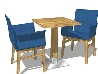 现代休闲桌椅组合su模型