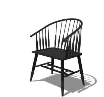 北欧单椅su模型