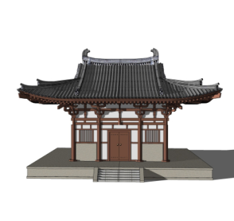 中式建筑外观su模型