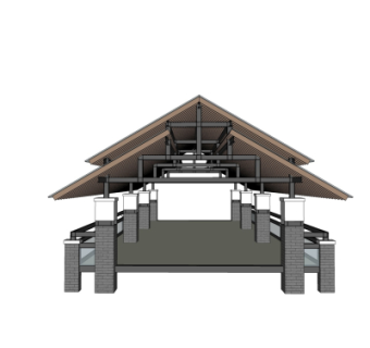 中式长廊免费su模型