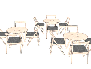 <em>现代休闲桌椅组合</em>su模型