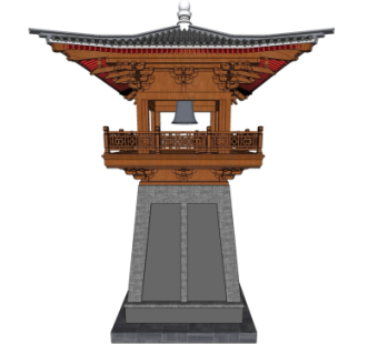 中式塔楼su模型