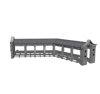 中式长廊免费su模型