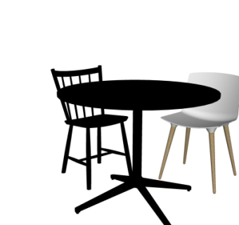 北欧休闲桌椅su模型