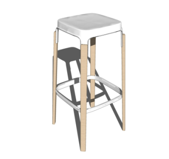 北欧吧凳su模型