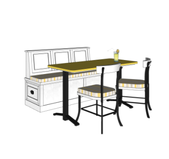 现代餐桌椅su模型