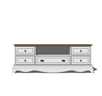 简欧白色电视柜su模型
