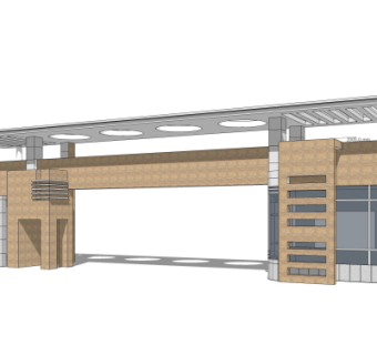 现代建筑门头su模型