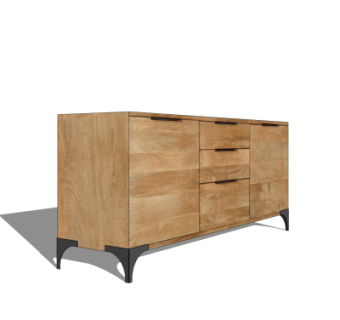 现代实木边柜su模型