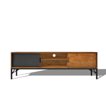 现代实木电视柜su模型