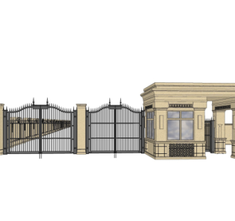欧式小区门头su模型