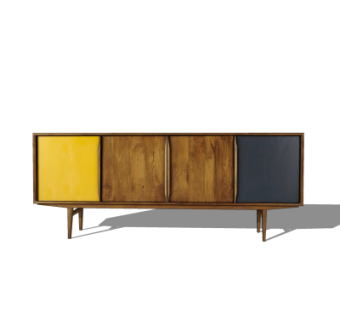 北欧实木边柜su模型