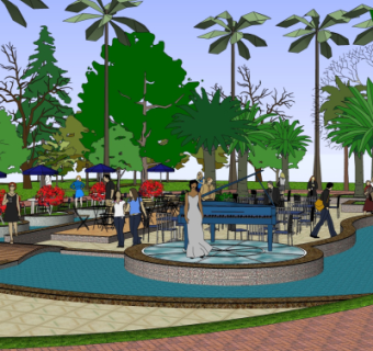 现代公园景观su模型