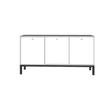 现代边柜su模型