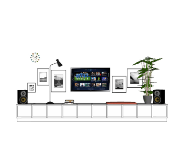 现代电视柜su模型