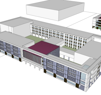 现代教学楼su模型