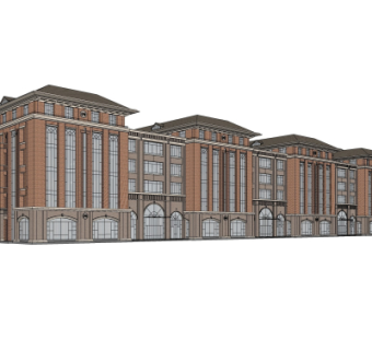 欧式教学楼su模型
