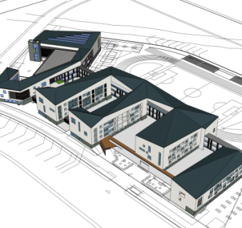 新中式教学楼su模型